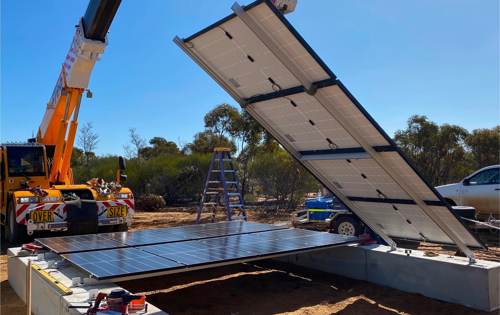 photo of solar panels being setup